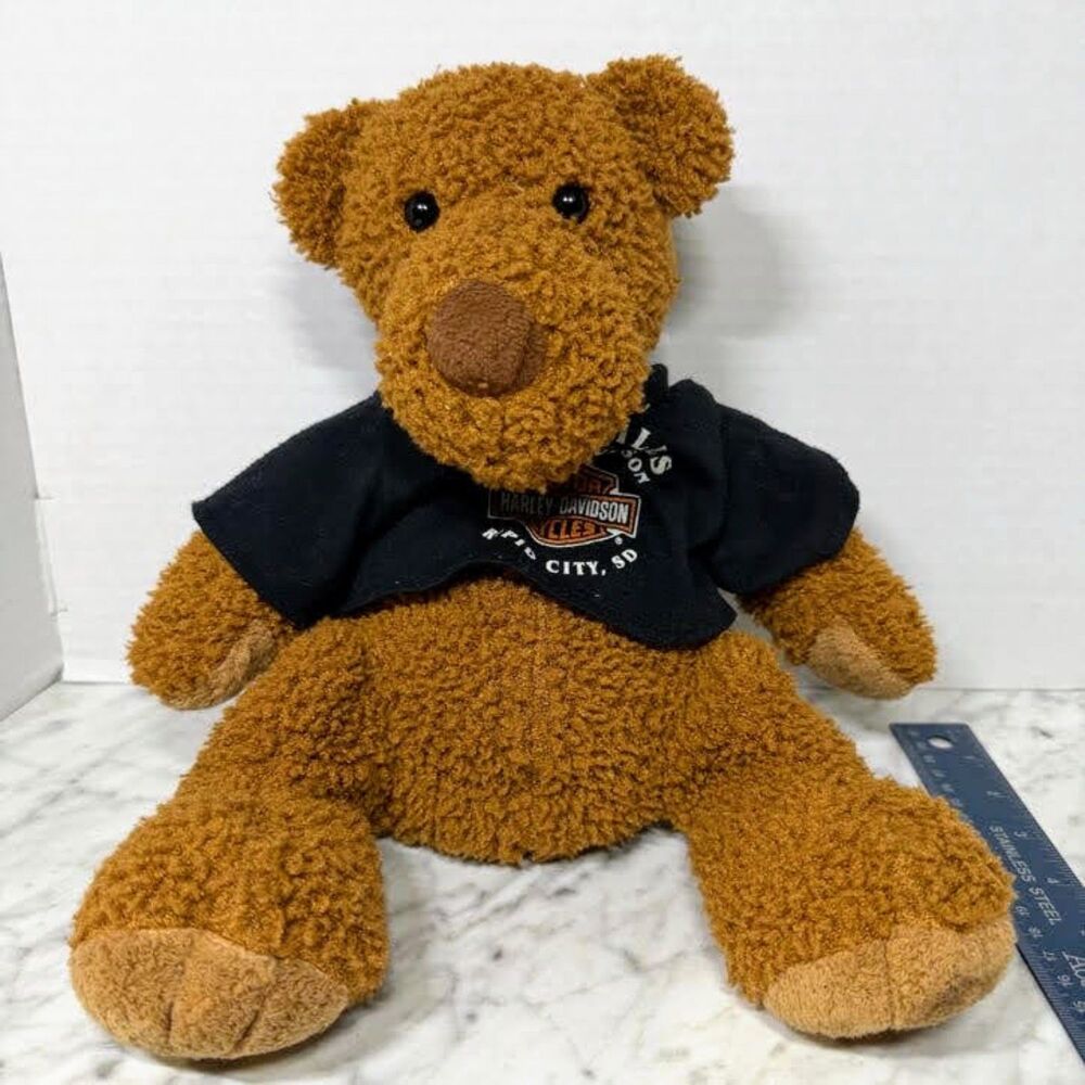 2004 Harley Davidson Plush Bear Black Hills Rapid City SD Dealer Shirt 10" Brown
